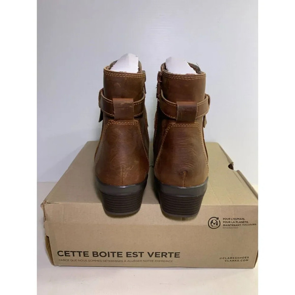 .4180 Clarks Angie Spice, Dark/Tan Leather-US 9.5 Womens - Picture 5 of 5